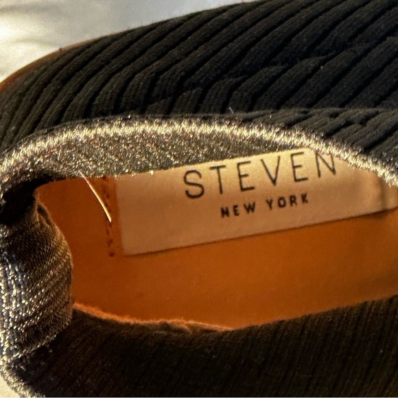 Steven by Steve Madden Nara Stacked Heel Knit Sock Bootie in Black Size 4 - Picture 11 of 14